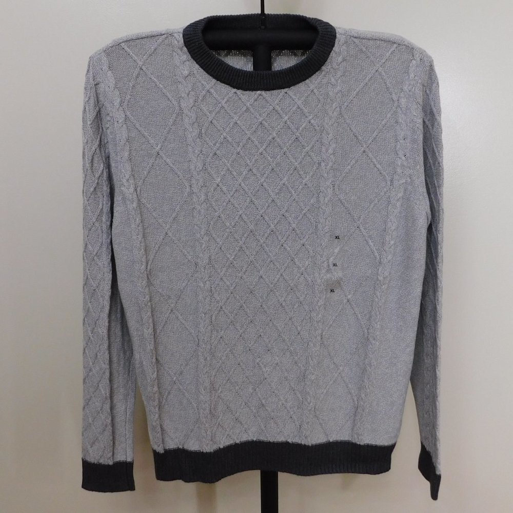Club Room Mixed Cable Knit Crew Neck Sweater - XL